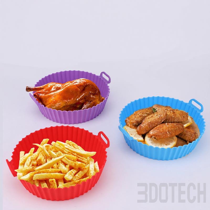 3D Silicone Air Fryer Baking Tray with Handles | 3DOTECH