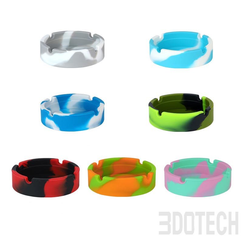 Camo Silicone Ashtray Bulk 4-Slot Heat-Resistant | 3DOTECH