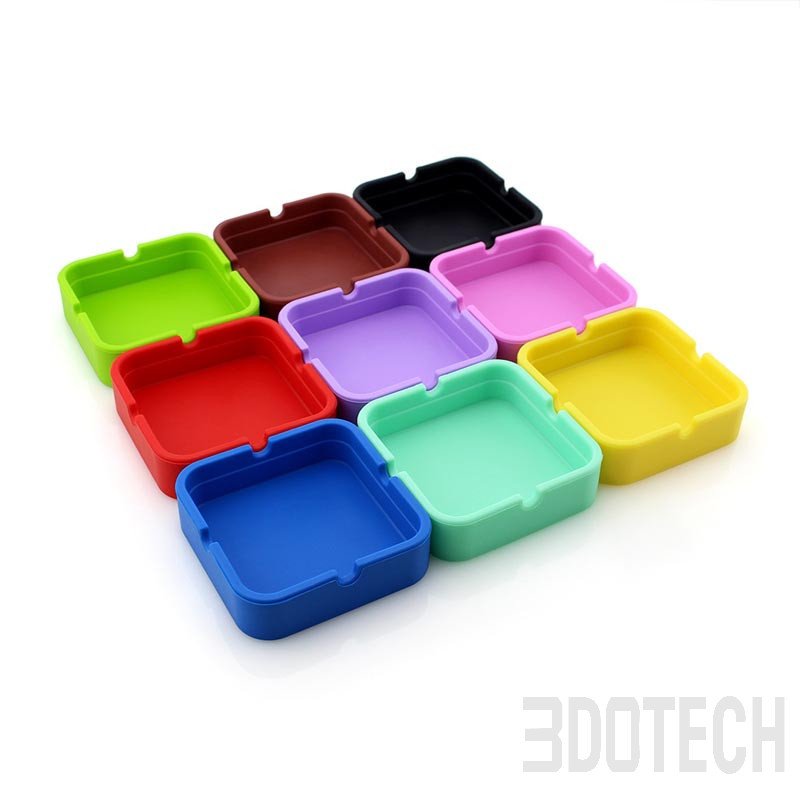 Square Silicone Ashtray 4-Slot Modern Desk Bulk | 3DOTECH
