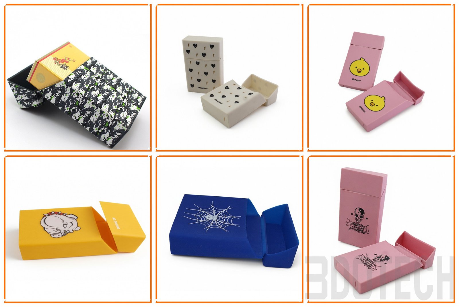 Custom printed silicone cigarette holder with cartoon design for personalised smoke shop merchandise.jpg