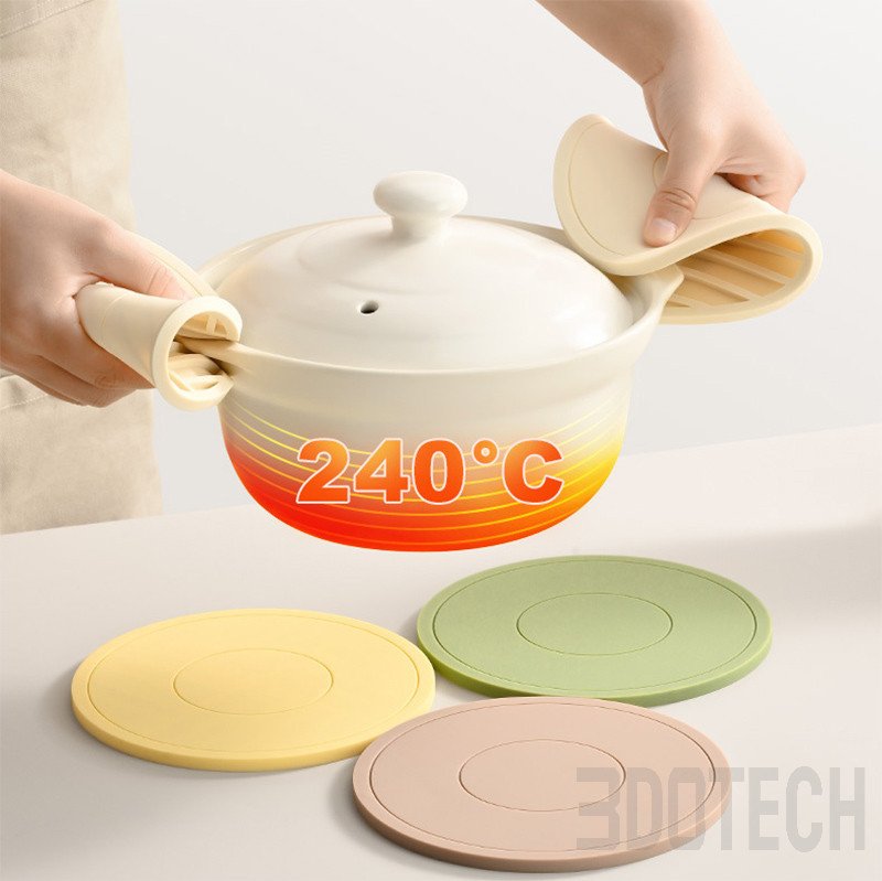 Round Silicone Trivet & Coaster Set Multi-Size | 3DOTECH